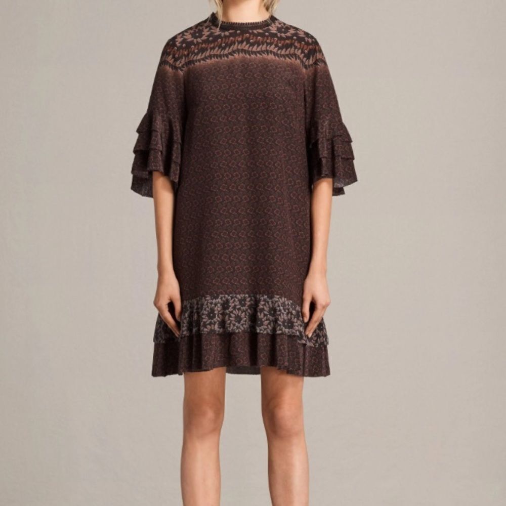 All Saints Rayen Anokhi Silk Dress in Size Small